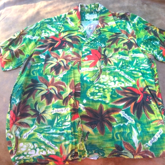 Vintage Shirts Vintage Rayon Hawaiian Shirt King Arthur Mens Ml
